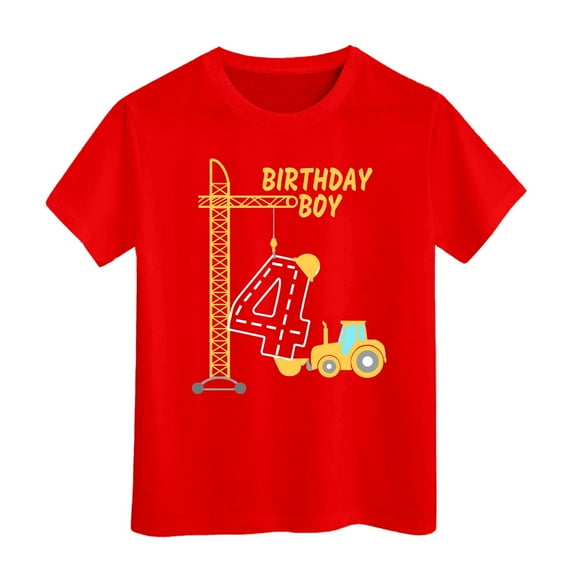 Hiijoy Toddler Boys Birthday T Shirt Short Sleeves Graphic T-Shirt Summer Casual Tshirt