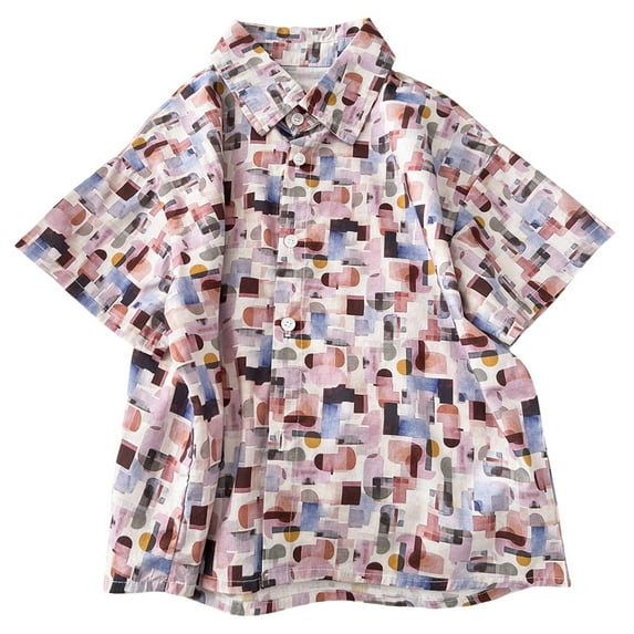 Hiijoy Toddler Boys Casual Short Sleeve Shirt Breathable Button-Down Shirt, Sizes 2-12 & Husky