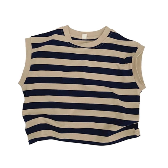Hiijoy Toddler Boys Casual Striped Tank Top Summer Soft Sleeveless Tops, Blue