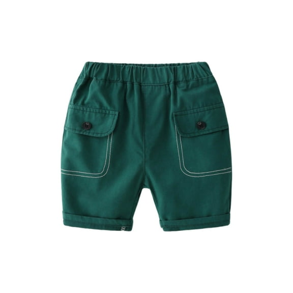 Hiijoy Toddler Boys Cotton French Terry Shorts Solid Elastic Waist Casual Shorts, Sizes 1-2T
