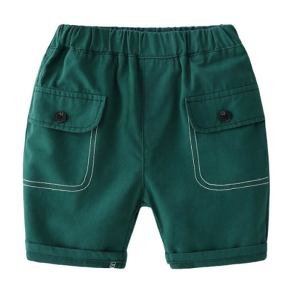 Hiijoy Toddler Boys Cotton French Terry Shorts Solid Elastic Waist Casual Shorts, Sizes 1-2T