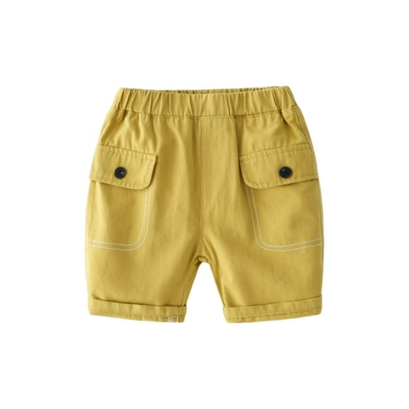 Hiijoy Toddler Boys Cotton French Terry Shorts Solid Elastic Waist Casual Shorts, Sizes 4-5T