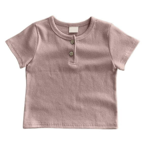 Hiijoy Toddler Boys Cotton Henley T-Shirt Solid Color Soft Knit T Shirt, Sizes 1-2Y