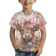 thumbnail image 1 of Hiijoy Toddler Boys Cow Graphic Tee Casual Short Sleeve Crewneck T Shirt Top, Sizes 1-2, 1 of 4