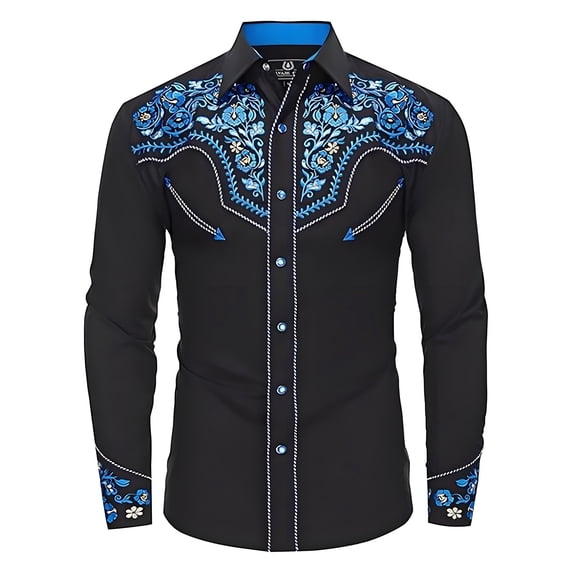 Hiijoy Toddler Boys Cowboy Long Sleeve Shirt Casual Breathable Button Down Shirt, Sizes 4-5