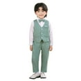 thumbnail image 1 of Hiijoy Toddler Boys Formal Suit Waistcoat Pants Bow Tie Party Tuxedo Outfits, Sizes 3-4T, 1 of 4