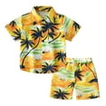 thumbnail image 1 of Hiijoy Toddler Boys Hawaii Beach Outfits Short Sleeve Button-Down Shirt Shorts Set, Sizes 1-2Y, 1 of 4