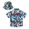 thumbnail image 1 of Hiijoy Toddler Boys Hawaii Beach Shirt Short Sleeve Button Down Shirt & Hat, Sizes 2-12, 1 of 5