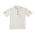 thumbnail image 1 of Hiijoy Toddler Boys Henley T-Shirt Short Sleeve Versatile T Shirt, Sizes 4-5Y, 1 of 6