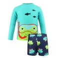 thumbnail image 1 of Hiijoy Toddler Boys' Long Sleeve Cartoon Print Rash Guard & Swim Shorts 2 Piece Swimsuit, Sizes 3-8, 1 of 7