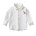 thumbnail image 1 of Hiijoy Toddler Boys Long Sleeve Shirt Cartoon Print Cotton Button-Down Shirt, Sizes 2-3Y, 1 of 3