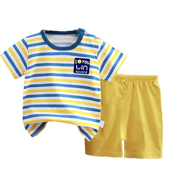 Hiijoy Toddler Boys Outfits Cartoon Short Sleeve T Shirt Shorts Summer Clothes Set, Sizes 3-4T