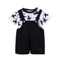 thumbnail image 1 of Hiijoy Toddler Boys Outfits Dinosaur Print T-Shirt Denim Overall Shorts Set, Sizes 3-4T, 1 of 8
