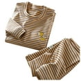 thumbnail image 1 of Hiijoy Toddler Boys Pajama Sets Striped Long Sleeve T-Shirt Pants Kids Sleepwear Outfits, 1 of 2