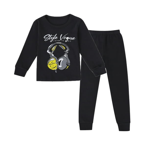Hiijoy Toddler Boys Pajamas Cartoon Print Long Sleeve T Shirt Pants Sleepwear, Sizes 3-4T
