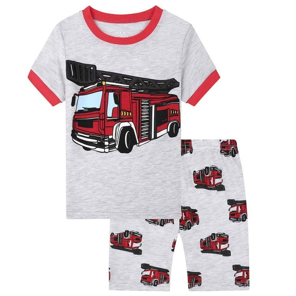 Hiijoy Toddler Boys Pajamas Cartoon Short Sleeved Top Shorts Sleepwear Set Summer 2-Piece Homewear Pjs