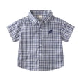 thumbnail image 1 of Hiijoy Toddler Boys Plaid Short Sleeve Shirt Cotton Summer Button Down Shirt, Sizes 2-3Y, 1 of 7