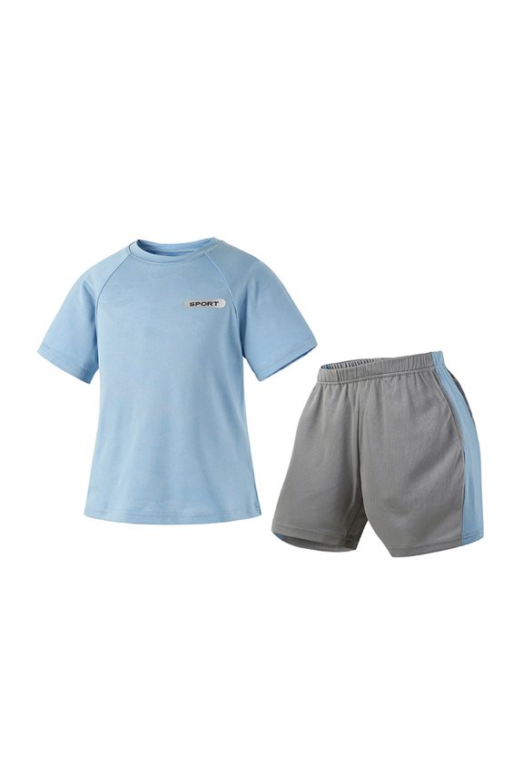Toddler Boys Quick Drying Sports Outfits Short Sleeve Tee Shirt Shorts Tracksuit, Sizes 4-5T