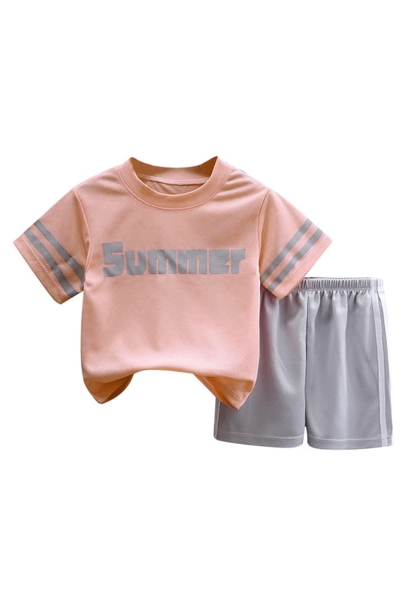 Toddler Boys Quick Drying Sports Tracksuit Short Sleeve T Shirt Shorts Outfits, Sizes 2-3T