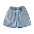 thumbnail image 1 of Hiijoy Toddler Boys Ripped Denim Shorts Elastic Waist Versatile Casual Shorts, Sizes 2-3T, 1 of 8