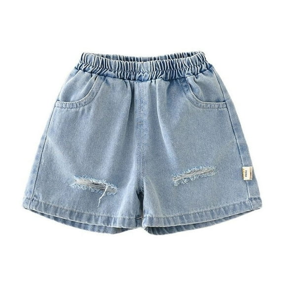 Hiijoy Toddler Boys Ripped Denim Shorts Elastic Waist Versatile Casual Shorts, Sizes 2-3T
