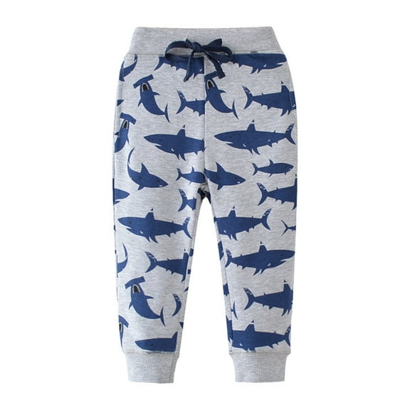 Hiijoy Toddler Boys Sweatpants Shark Print Active Jogger Pants Drawstring Casual Pajama Pants