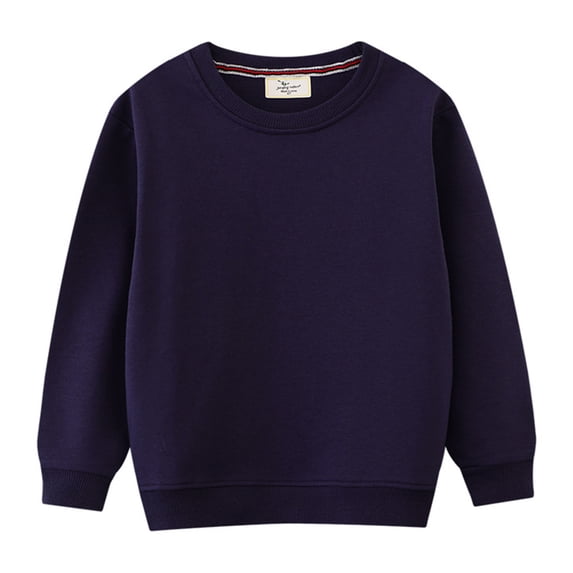 Hiijoy Toddler Boys Sweatshirt Crew Neck Pullover Top Solid Casual Sports Sweatshirts