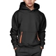 thumbnail image 1 of Hiijoy Toddler Boys Sweatshirt with Front Pocket Casual Pullover Hoodie, Black, Sizes 4-15, 1 of 3