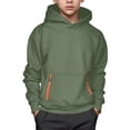 thumbnail image 1 of Hiijoy Toddler Boys Sweatshirt with Front Pocket Casual Pullover Hoodie, Green, Sizes 4-15, 1 of 3