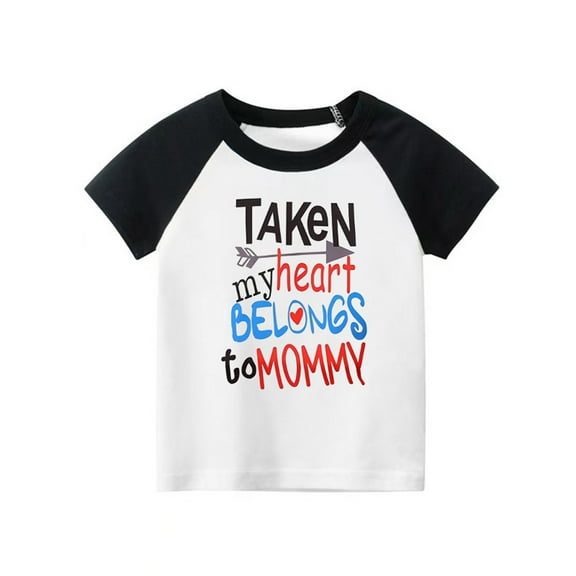 Hiijoy Toddler Boys T-Shirt Letter Print Color Block Short Sleeve T Shirt Summer Casual Tee