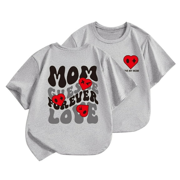 Hiijoy Toddler Girl's Mother's Day T Shirt Cotton Short Sleeve Crewneck T-Shirt, Sizes 1-8