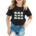 thumbnail image 1 of Hiijoy Toddler Girl's T Shirt Cat Print Short Sleeved Crewneck T-Shirt Loose Casual Tshirt, 1 of 3