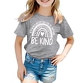 thumbnail image 1 of Hiijoy Toddler Girl's T Shirt Rainbow Print Short Sleeve Tshirt Breathable Fashion T-Shirt, 1 of 3