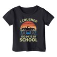 thumbnail image 1 of Hiijoy Toddler Girls 100 Days of School T Shirt Letter Print Short Sleeved Graphic T-Shirt, 1 of 3