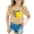 thumbnail image 1 of Hiijoy Toddler Girls Baseball Graphic Tee Short Sleeve Summer Casual Sports T-Shirt, 1 of 3