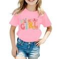thumbnail image 1 of Hiijoy Toddler Girls Birthday T Shirt Letter Print Short Sleeves T-Shirt Tee, Sizes 1-13, 1 of 3
