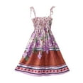 thumbnail image 1 of Hiijoy Toddler Girls Bohemian Beach Dress Summer Smocked Dress With Tie Straps, Sizes 1-9, 1 of 4