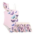 thumbnail image 1 of Hiijoy Toddler Girls Butterfly Print One-Piece Swimsuit with Skirt Swimwear, Sizes 3-8, 1 of 6