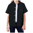thumbnail image 1 of Hiijoy Toddler Girls Button Up Shirt Solid Short Sleeve Casual Vacation Shirt, Sizes 3-13, 1 of 5