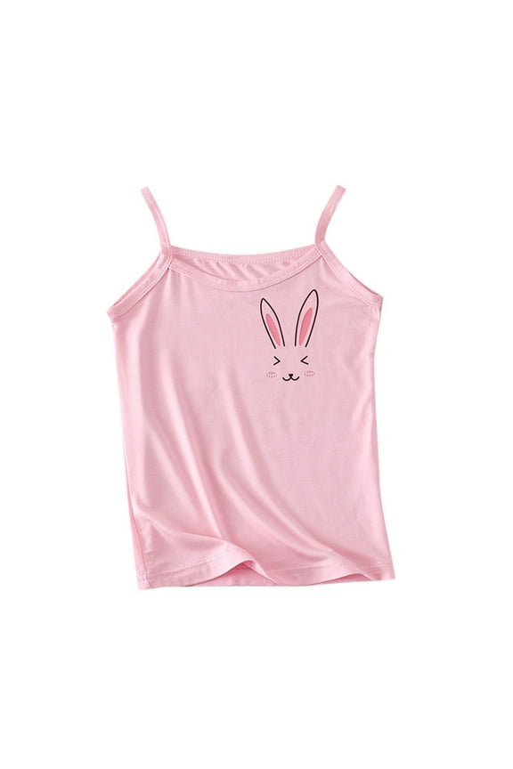 Toddler Girls Camisole Cute Print Tank Top Undershirt Breathable Vest, Sizes 2-12