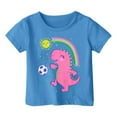 thumbnail image 1 of Hiijoy Toddler Girls Cartoon Dinosaur T Shirt Short Sleeved Round Neck T-Shirt Graphic Tee, 1 of 3