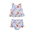 thumbnail image 1 of Hiijoy Toddler Girls Cartoon Ruffle Tankini Swimsuit Swimwear Bathing Suit for Kids, Sizes 1-6, 1 of 5