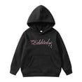 thumbnail image 1 of Hiijoy Toddler Girls Casual Active Hoodie Letter Print Pullover Hooded Sweatshirt, Black, 1 of 6