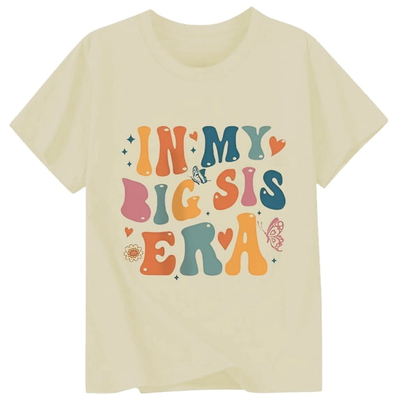 Hiijoy Toddler Girls Casual T-Shirt Letter Print Short Sleeved T Shirt Tee Top, Sizes 1-13