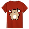 thumbnail image 1 of Hiijoy Toddler Girls Cute Bear Print Short Sleeve Crewneck T-Shirt Summer Tee, Sizes 1-13, 1 of 2