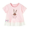 thumbnail image 1 of Hiijoy Toddler Girls Cute Graphic T-Shirt Short Sleeve Summer Cotton T Shirt, Sizes 3-9, 1 of 8