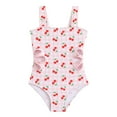 thumbnail image 1 of Hiijoy Toddler Girls Cutout One-Piece Swimsuit Cherry Print Cute Bathing Suit, 1 of 8