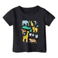 thumbnail image 1 of Hiijoy Toddler Girls Graphic T Shirt Animal Print Short Sleeved Kids Soft Casual T-Shirt, 1 of 3