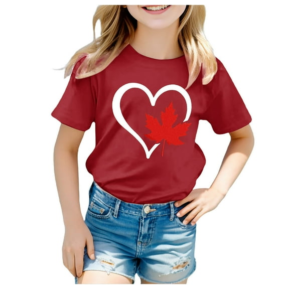 Hiijoy Toddler Girls Graphic T-Shirt Casual Short Sleeve Tshirt Tee for Children, Sizes 3-13