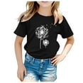 thumbnail image 1 of Hiijoy Toddler Girls Graphic T-Shirt Dandelion Print Short Sleeve T Shirt, Sizes 1-13, 1 of 3